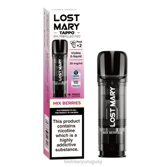 vainas precargadas de miss mary tappo - 20 mg - paquete de 2 mezclar bayas PJ8P183 -LOST MARY Uruguay